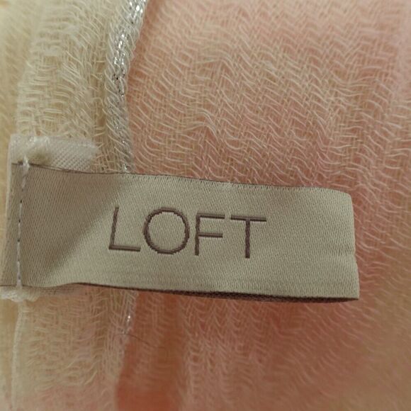 LOFT Pink Striped Sheer Infinity Scarf - Picture 10 of 10